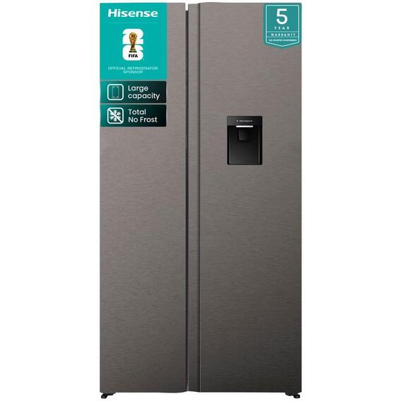 HISENSE SIDE BY SIDE FRIDGE W/WATER DISPENSER G H680SIT-WD