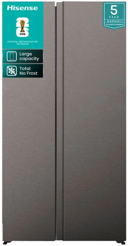 Hisense 543 L Side by Side Fridge (Titanium Silver, H680SIT)