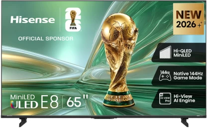Hisense 165 cm (65 inch) Mini LED Ultra HD (4K) VIDAA Flat-Panel TV, Smart TV (65E8S)