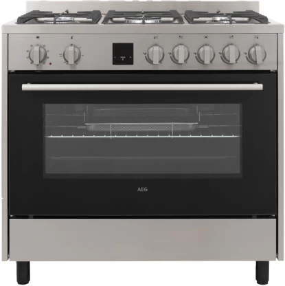 AEG AEGZA90ES1 Stainless Steel Automatic Gas Stove With Electric Oven (5 Burners)