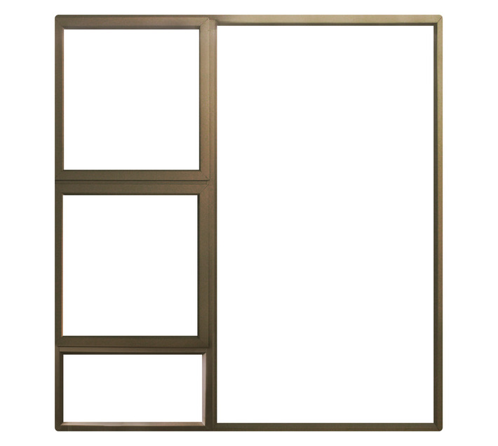 Top Hung Bronze Aluminium Window - 1500 x 1500mm
