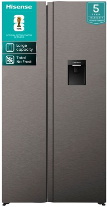 Hisense 541 L Side by Side Fridge (Titanium Silver, H680SIT-WD)