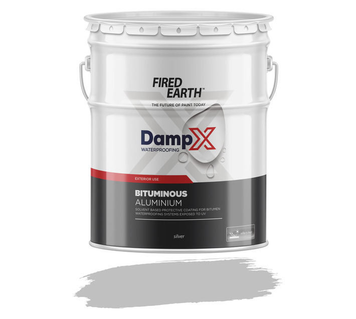 Fired Earth Damp X Bituminous Aluminium Waterproofing Silver 20 L