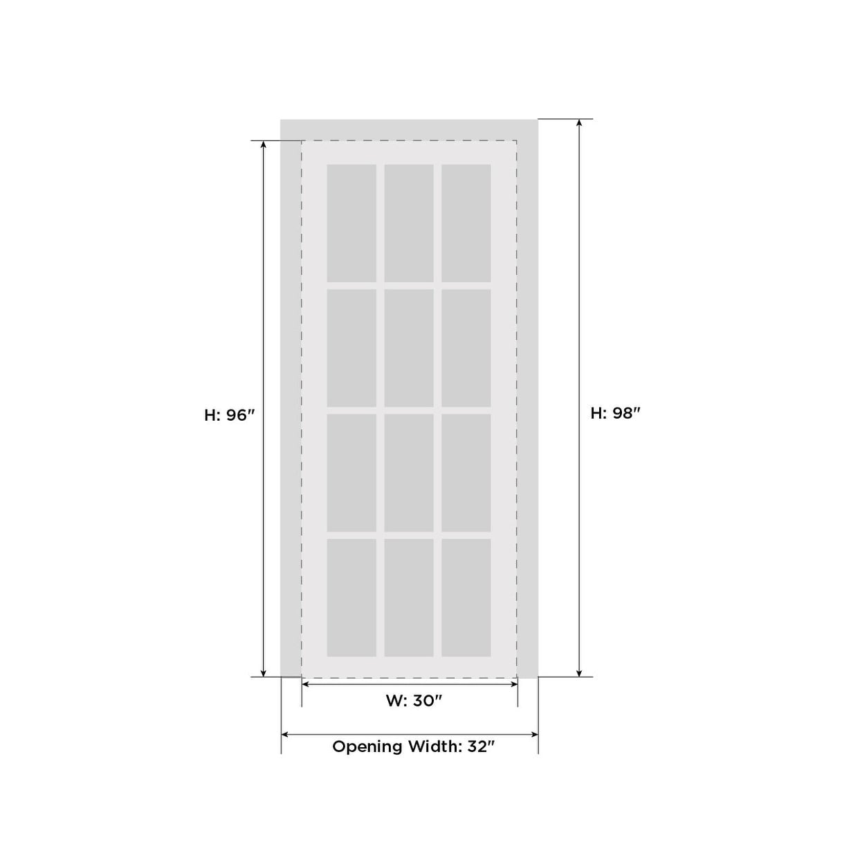 SARTODOORS Mela 0755 Painted White Wood Interior Swing Door