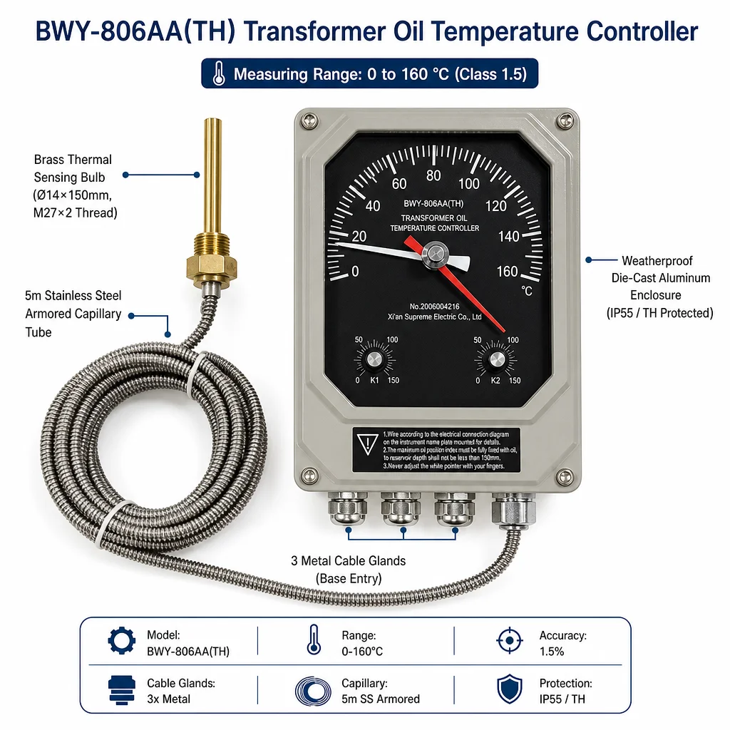 Transformer Oil Surface Thermometer 0-160°C B24-M0172