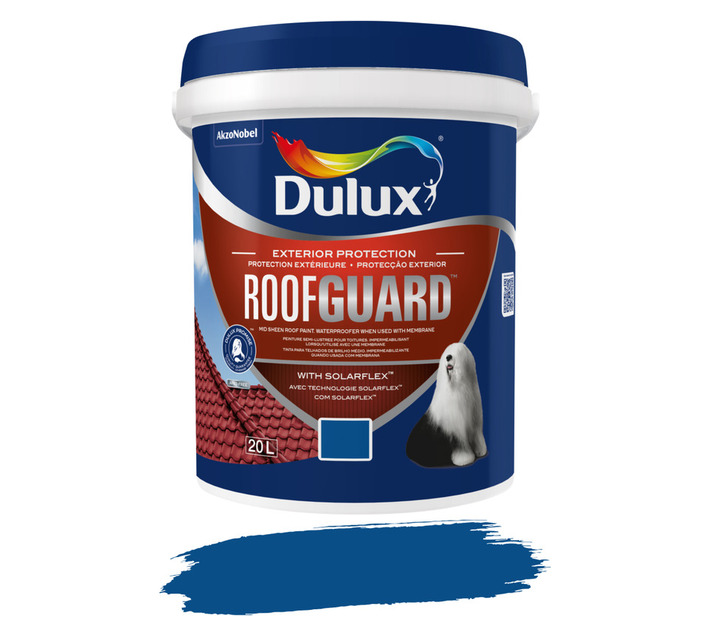 Dulux Roofguard Roof Paint Atlantic Blue 20 L – Durable Exterior Roof Coating with Solarflex Technology