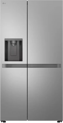 LG 625 L Frost Free Side by Side Fridge (Prime Silver, GC-257KLKW)