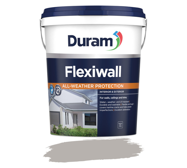 Duram Flexiwall Paint Ash 20 L – Waterproof, Flexible Paint for Durable Exterior Protection