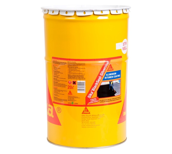 Sika Blackseal Silvercoat Waterproofing Aluminium 20 L