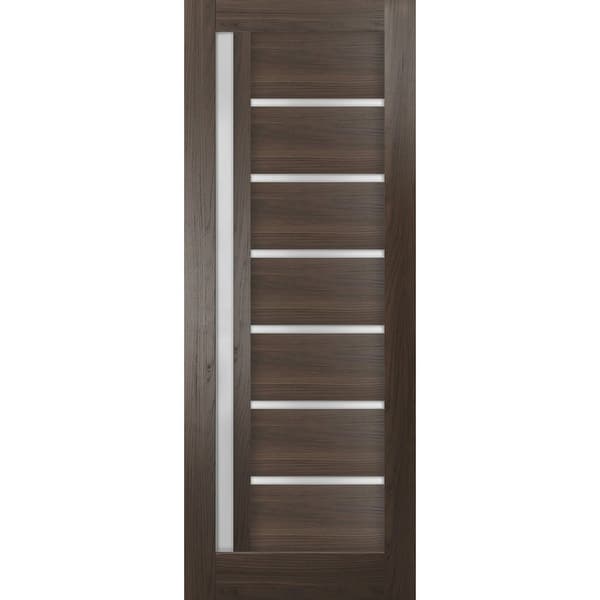 SARTODOORS Quadro 4088 Chocolate Ash MDF Door Slab with Frosted Glass