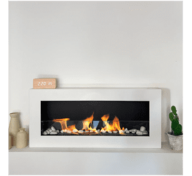 Novaflame Wall Mounted Bio-Fireplace with Glass Gloss White 900 x 120 x 400 mm