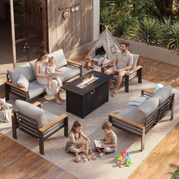 Sonegra Aluminum Outdoor Patio Conversation Set