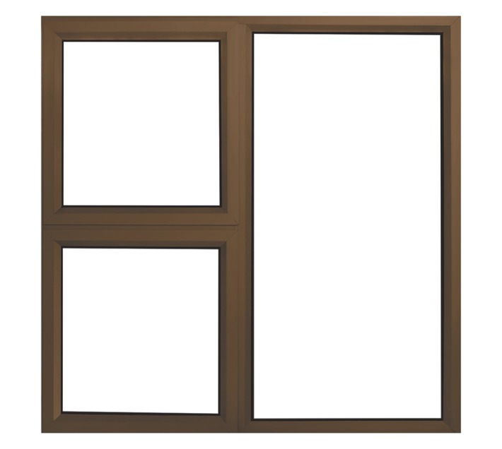 28 mm Left Right Fix Aluminium Window Bronze 1200 x 1200 mm