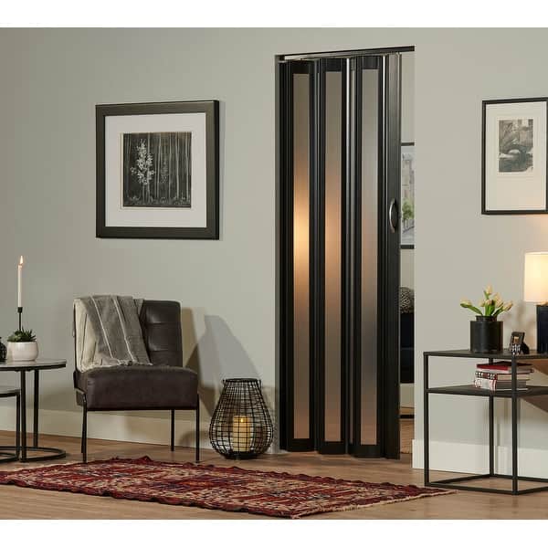 Homestyle Metro Black Frosted PVC 36-inch Folding Door