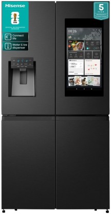 Hisense 546 L Frost Free Bottom Freezer Fridge (Black Finish, H750FSB-IDS)