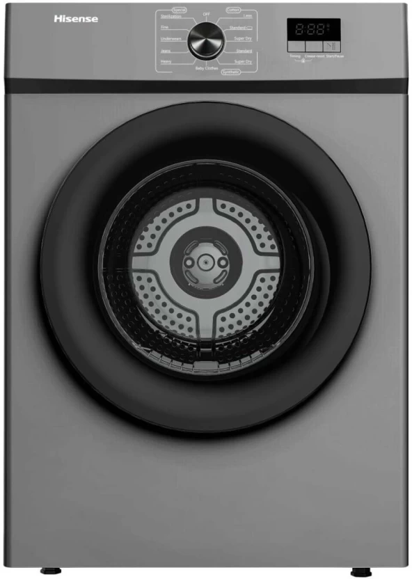 Hisense 8 kg Vented Tumble Dryer DV1W801UT - Grey, Black