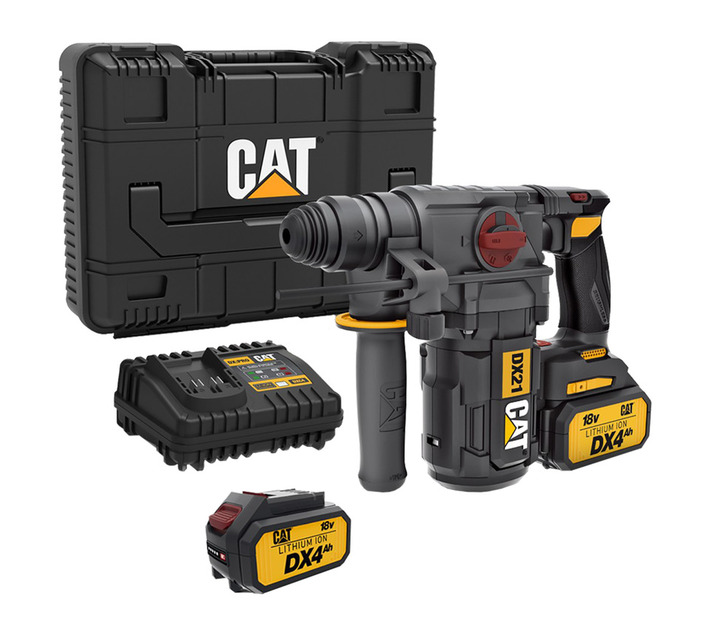 CAT 18 V Brushless Cordless SDS-Plus Rotary Hammer Drill - 26 mm Capacity (Kit) DX21